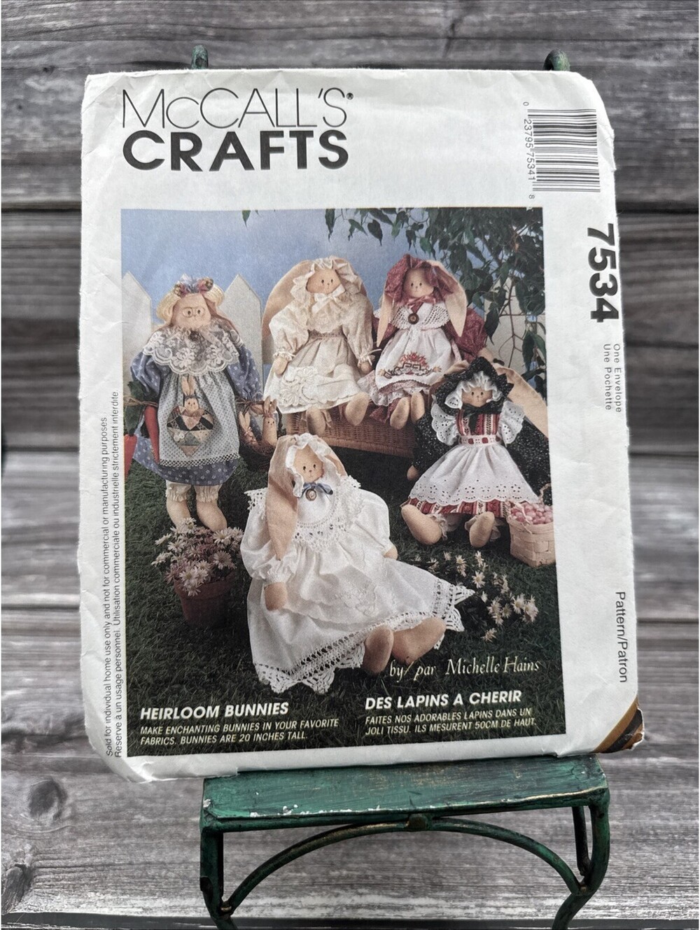 McCalls Crafts 7534 Heirloom Bunnies Sewing Pattern